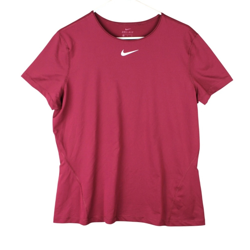 Nike Dri-Fit Tee Shirt Womens X-Large XL Red Athletic Running Training Top